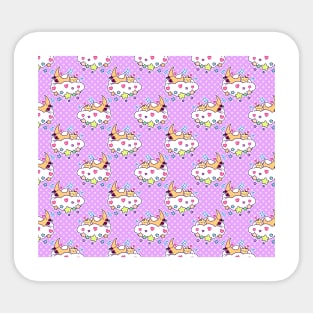 Star Moon and Cloud Polk-a-dot Pattern Sticker